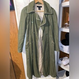 Vintage olive trench coat.